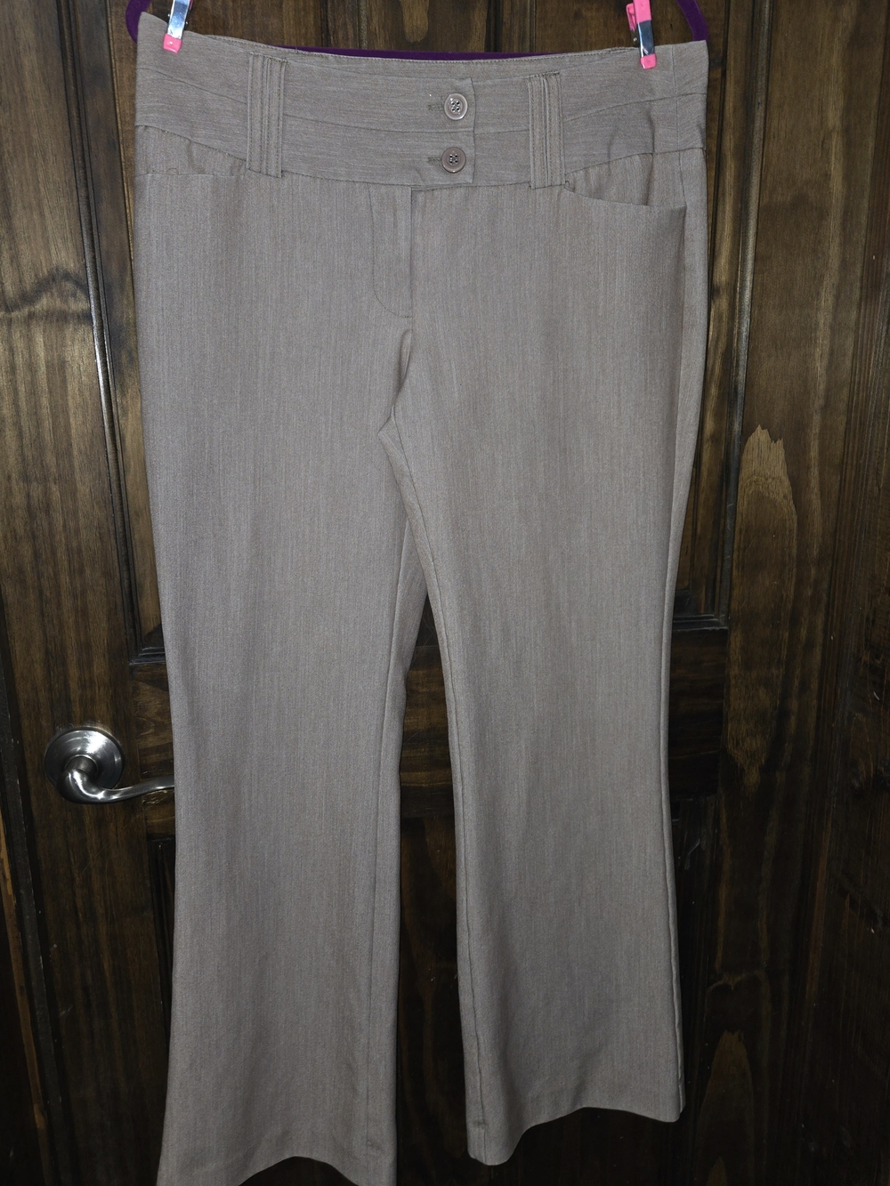 Flared Dress Pants in Taupe
